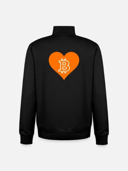 I Love Bitcoin Orange - Unisex Organic Zip Sweatshirt by Stanley/Stella - black