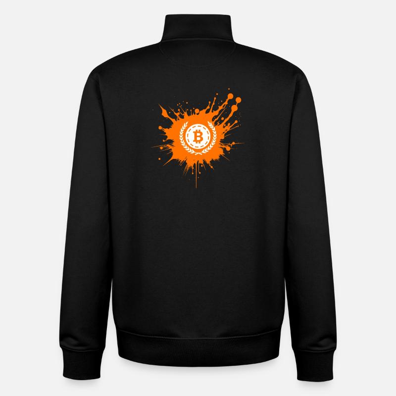 Bitcoin Crypto Cryptocurrency Splash - Unisex Organic Zip Sweatshirt von Stanley/Stella - Schwarz