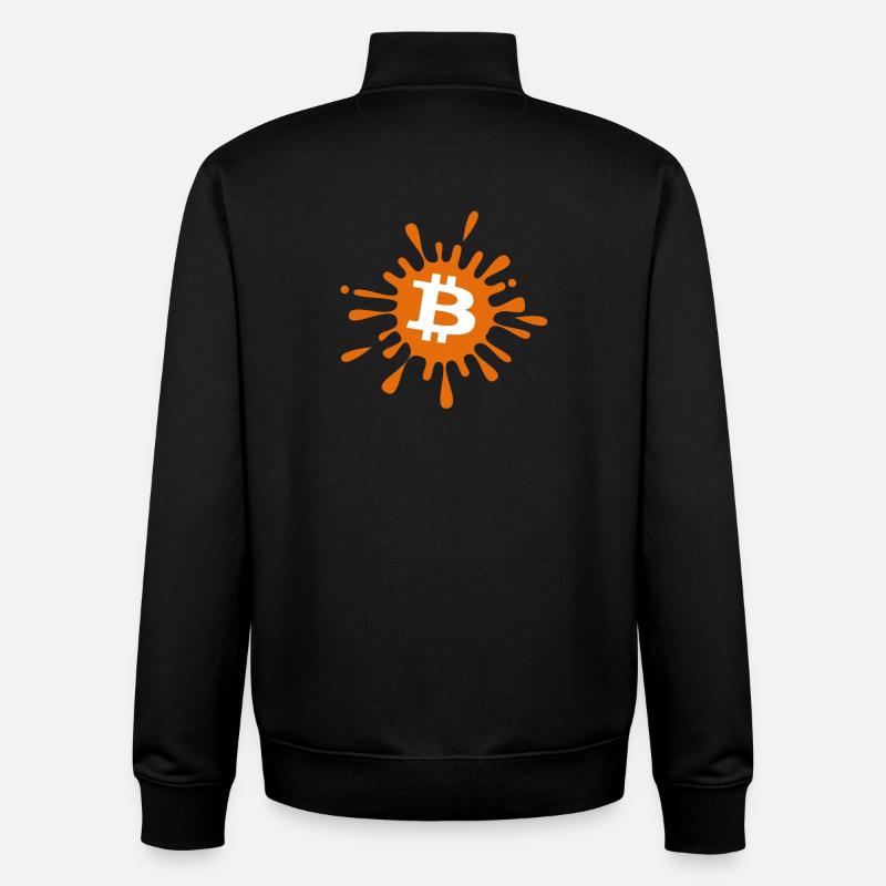 Bitcoin Crypto Cryptocurrency Splash - Unisex Organic Zip Sweatshirt von Stanley/Stella - Schwarz