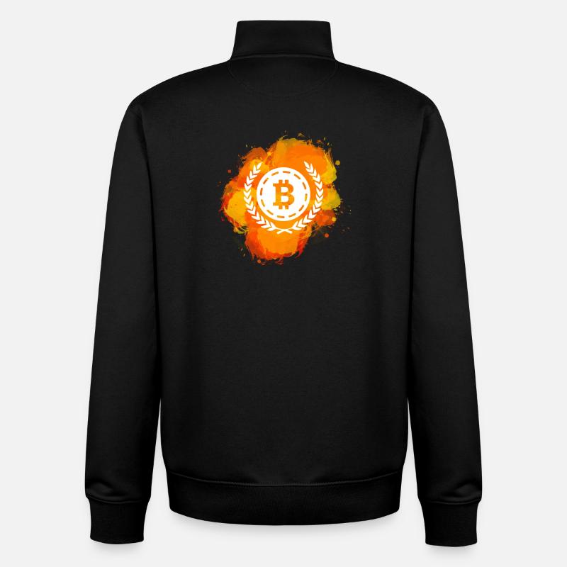 Bitcoin Crypto Cryptocurrency Splash - Unisex Organic Zip Sweatshirt von Stanley/Stella - Schwarz