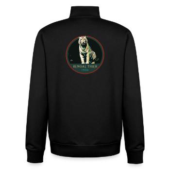Bengalischer Tiger Porträt Aufnäher: Indische Fauna - Unisex Organic Zip Sweatshirt von Stanley/Stella - Schwarz - Hinten - AI Model Male 185 light (185cm)
