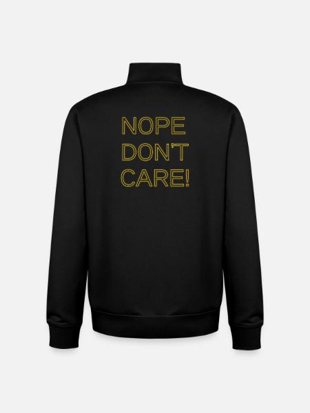 Nope don't care - Unisex Organic Zip Sweatshirt by Stanley/Stella - black