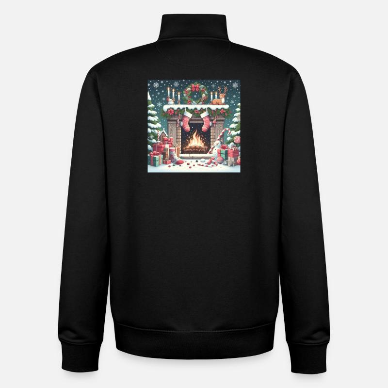 Weihnachts Design 4 - Unisex Organic Zip Sweatshirt von Stanley/Stella - Schwarz