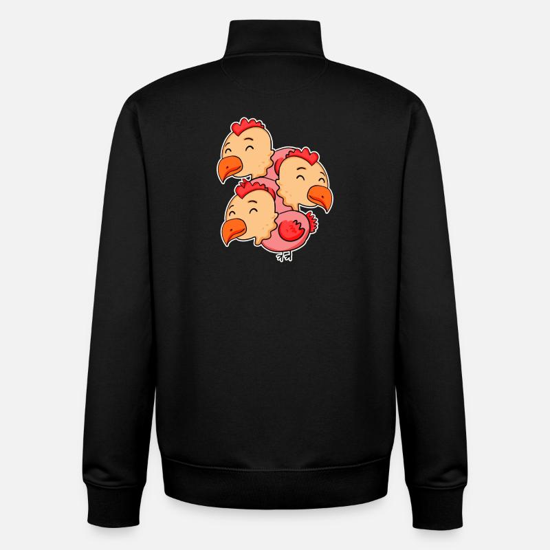 Poulets mignons - Motif de poulet - Sweat zippé unisexe en coton bio Stanley/Stella - noir