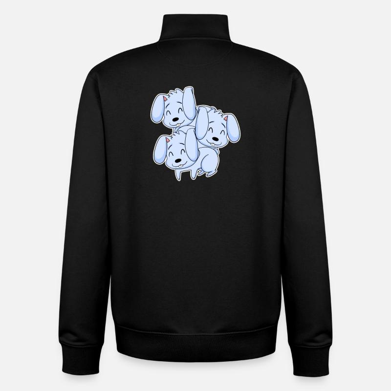Bunny Motif - Unisex Organic Zip Sweatshirt by Stanley/Stella - black