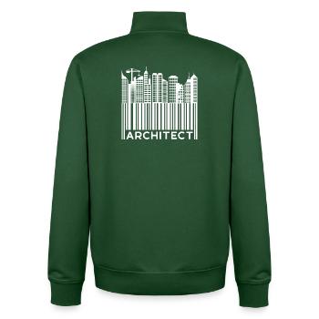 Carrière : Architecte, Dicton, Emploi, Superviseur, Profession - Sweat zippé unisexe en coton bio Stanley/Stella - vert bouteille - Dos - AI Model Male 185 dark (185cm)