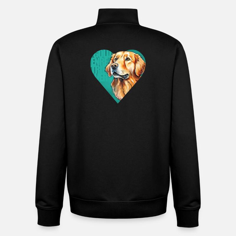 Golden Retriever Portrait - Unisex Organic Zip Sweatshirt von Stanley/Stella - Schwarz
