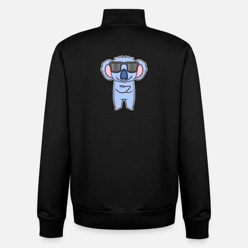 Koala avec des lunettes - Sweat zippé unisexe en coton bio Stanley/Stella - noir
