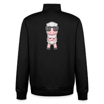Sheep with glasses - Unisex Organic Zip Sweatshirt by Stanley/Stella - black - Back - AI Model Male 185 light (185cm)