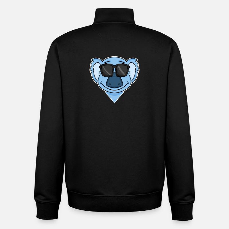Koala mit Brille - Unisex Organic Zip Sweatshirt von Stanley/Stella - Schwarz