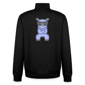 Hippopotamus with glasses - Unisex Organic Zip Sweatshirt by Stanley/Stella - black - Back - AI Model Male 185 light (185cm)