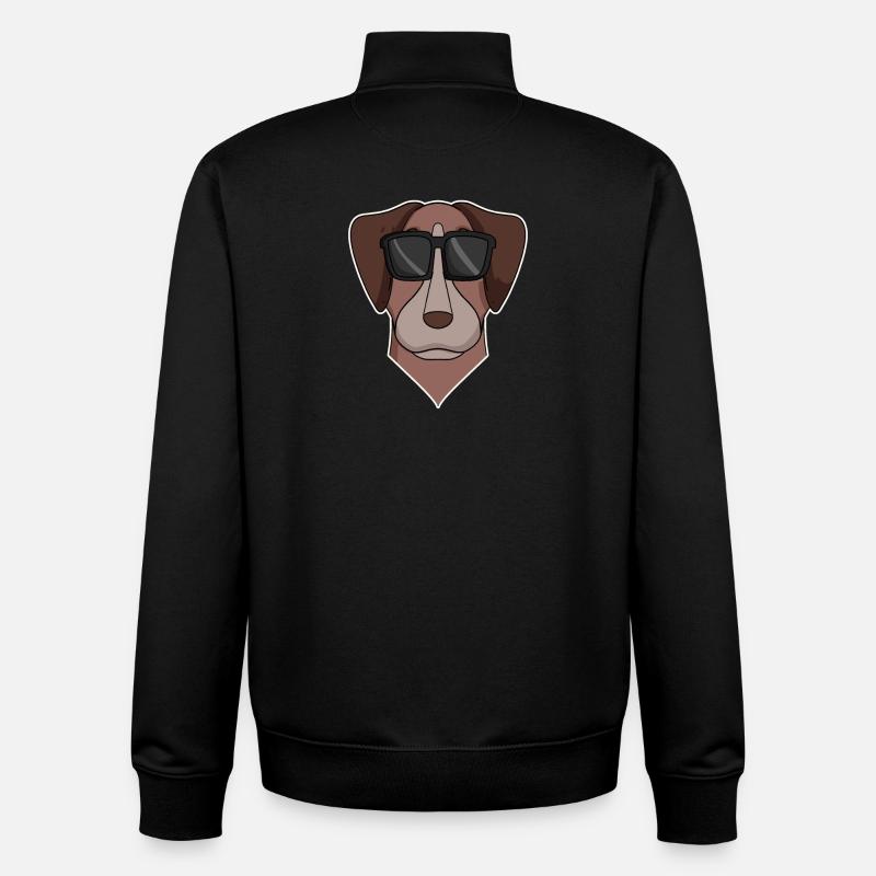 Pointer Hund mit Brille - cooler Hund - Unisex Organic Zip Sweatshirt von Stanley/Stella - Schwarz