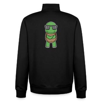 Turtle with glasses - Unisex Organic Zip Sweatshirt by Stanley/Stella - black - Back - AI Model Male 185 light (185cm)