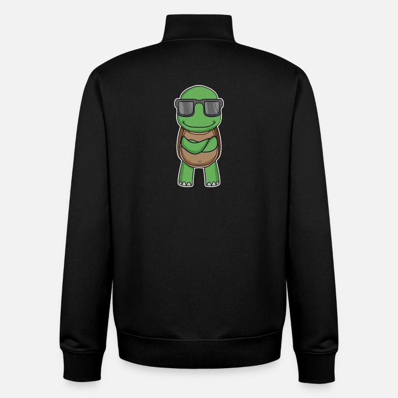 Schildkröte mit Brille - Unisex Organic Zip Sweatshirt von Stanley/Stella - Schwarz