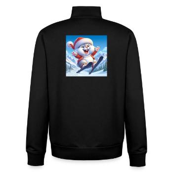 Hasenspringen Ski Weihnachten - Unisex Organic Zip Sweatshirt von Stanley/Stella - Schwarz - Hinten - AI Model Male 185 light (185cm)