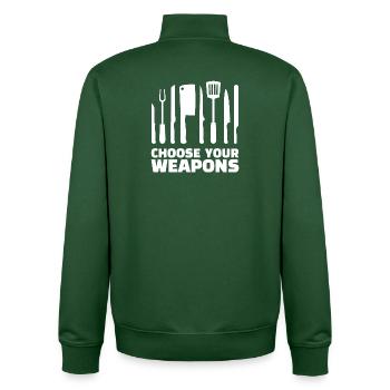 Chef Statement Career Workaholic Job Work - Unisex Organic Zip Sweatshirt by Stanley/Stella - bottle green - Back - AI Model Male 185 dark (185cm)