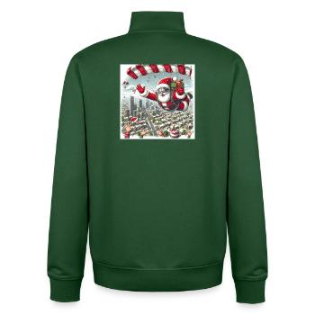 Christmas Design 13 - Unisex Organic Zip Sweatshirt by Stanley/Stella - bottle green - Back - AI Model Male 185 dark (185cm)