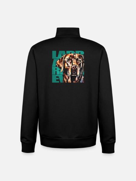 Labrador Retriever Portrait - Unisex Organic Zip Sweatshirt by Stanley/Stella - black