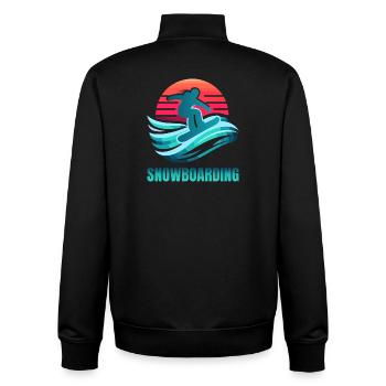 Lebendige Snowboard-Surfszene - Unisex Organic Zip Sweatshirt von Stanley/Stella - Schwarz - Hinten - AI Model Male 185 light (185cm)