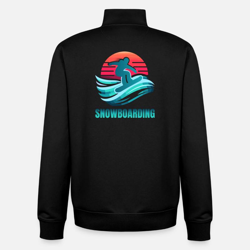 Lebendige Snowboard-Surfszene - Unisex Organic Zip Sweatshirt von Stanley/Stella - Schwarz