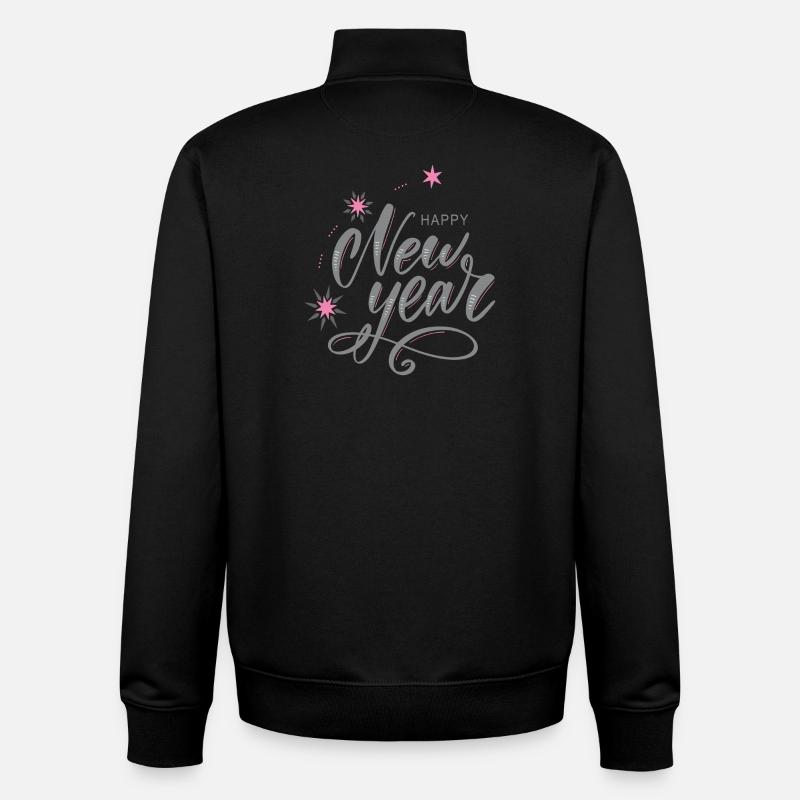 Bonne Année - Sweat zippé unisexe en coton bio Stanley/Stella - noir