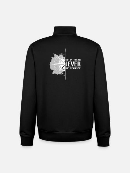 Koordinaten Jever - Unisex Organic Zip Sweatshirt von Stanley/Stella - Schwarz
