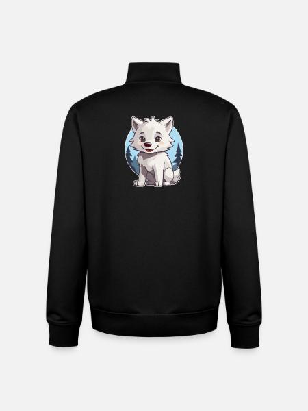 Niedlicher Wolf oder Hund Husky - Unisex Organic Zip Sweatshirt von Stanley/Stella - Schwarz