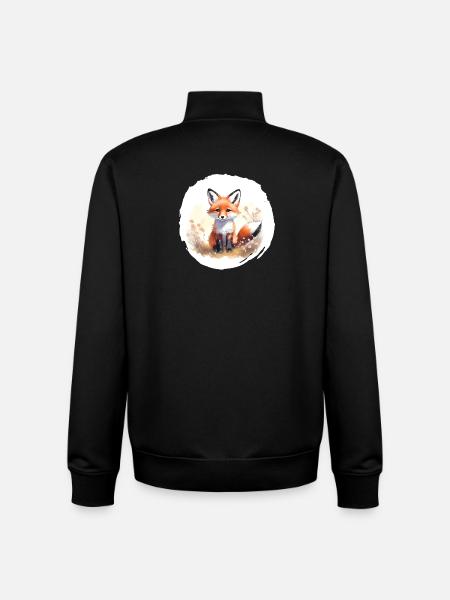 Fuchs Aquarell - Unisex Organic Zip Sweatshirt von Stanley/Stella - Schwarz