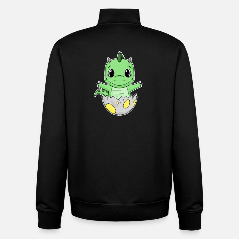 Dinosaure oeuf Dino bébé Motif - Sweat zippé unisexe en coton bio Stanley/Stella - noir