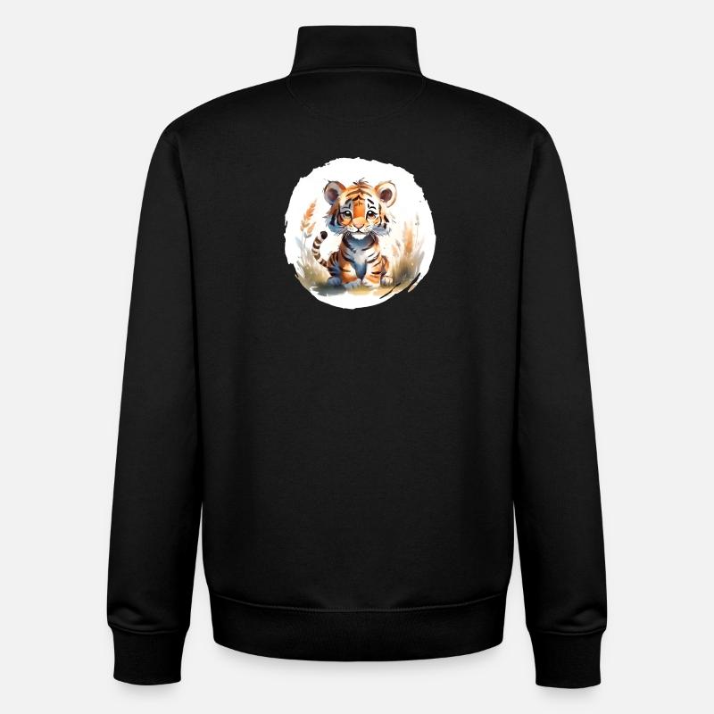 Tiger Aquarell - Unisex Organic Zip Sweatshirt von Stanley/Stella - Schwarz