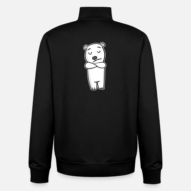 Polar bear is annoyed - Unisex Organic Zip Sweatshirt by Stanley/Stella - black