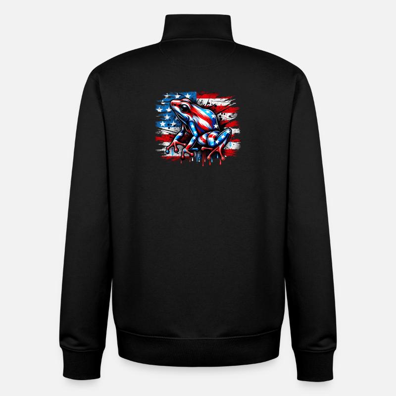 Poison Dart Frog, États-Unis - Sweat zippé unisexe en coton bio Stanley/Stella - noir
