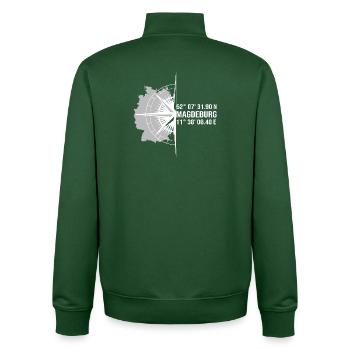 Koordinaten Magdeburg - Unisex Organic Zip Sweatshirt von Stanley/Stella - Flaschengrün - Hinten - AI Model Male 185 dark (185cm)