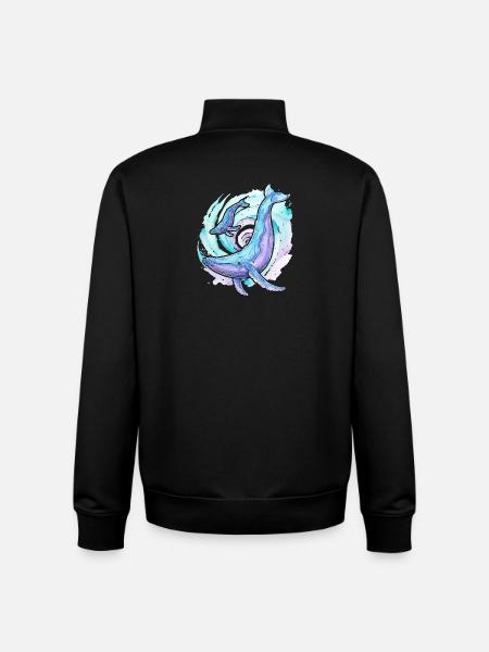 Humpback whale with calf - Unisex Organic Zip Sweatshirt by Stanley/Stella - black