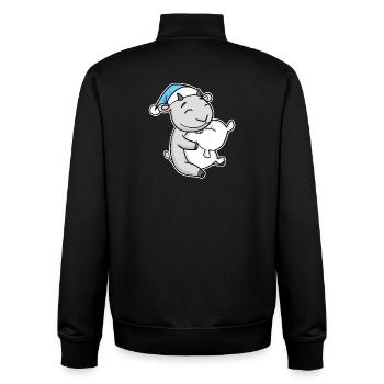 Chèvre avec oreiller et bonnet somnolent - Sweat zippé unisexe en coton bio Stanley/Stella - noir - Dos - AI Model Male 185 light (185cm)