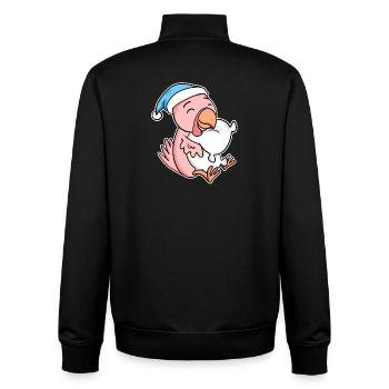 poulet avec oreiller et bonnet somnolent - Sweat zippé unisexe en coton bio Stanley/Stella - noir - Dos - AI Model Male 185 light (185cm)