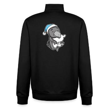 Corbeau avec oreiller et bonnet somnolent - Sweat zippé unisexe en coton bio Stanley/Stella - noir - Dos - AI Model Male 185 light (185cm)