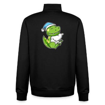 Dinosaure avec oreiller et bonnet somnolent - Dino - Sweat zippé unisexe en coton bio Stanley/Stella - noir - Dos - AI Model Male 185 light (185cm)