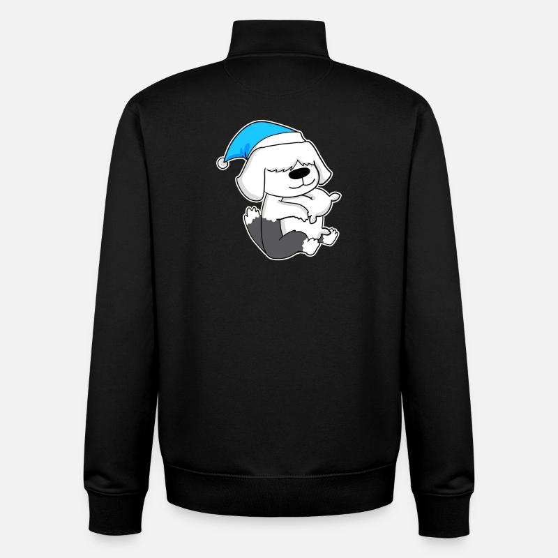 Dormir, Fatigue, Chien - Sweat zippé unisexe en coton bio Stanley/Stella - noir