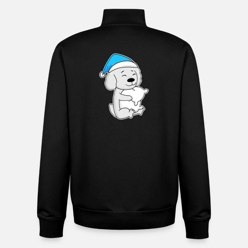 Maltais, Dormir, Fatigue, Chien - Sweat zippé unisexe en coton bio Stanley/Stella - noir