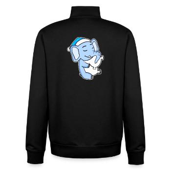 Éléphant avec oreiller et bonnet somnolent - Sweat zippé unisexe en coton bio Stanley/Stella - noir - Dos - AI Model Male 185 light (185cm)