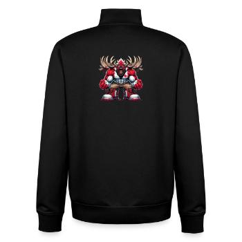 Kanada Elch mit Nationalflagge - Unisex Organic Zip Sweatshirt von Stanley/Stella - Schwarz - Hinten - AI Model Male 185 light (185cm)