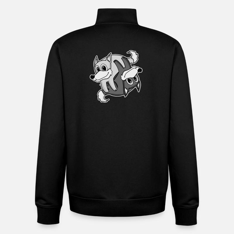 Yin Yang Wolf Wölfe - Unisex Organic Zip Sweatshirt von Stanley/Stella - Schwarz