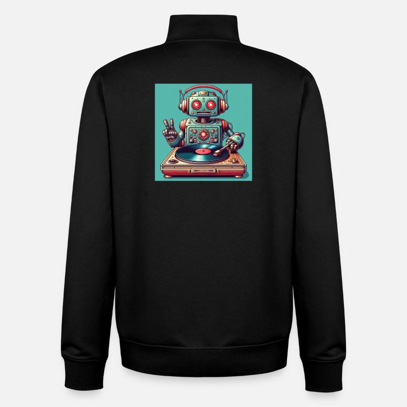 Robotic Vinyl Turntable - Unisex Organic Zip Sweatshirt von Stanley/Stella - Schwarz