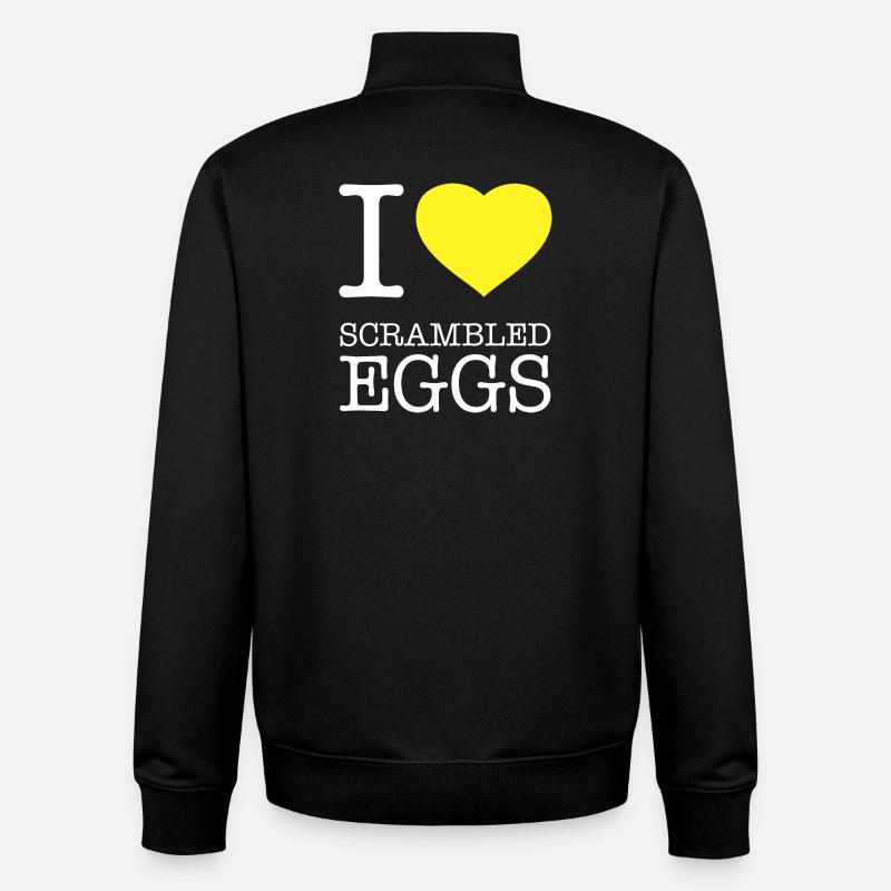 I LOVE SCRAMBLED EGGS Rührei - Unisex Organic Zip Sweatshirt by Stanley/Stella - black