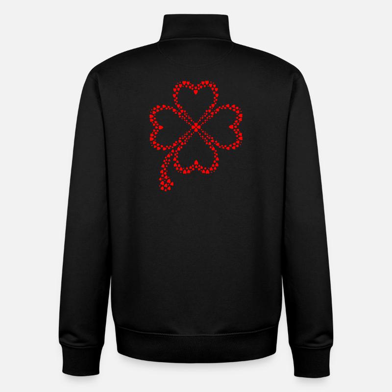 Shamrock Clover Design - Unisex Organic Zip Sweatshirt by Stanley/Stella - black