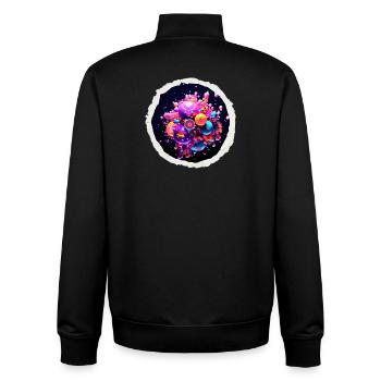 Kosmische funky Blasen - Unisex Organic Zip Sweatshirt von Stanley/Stella - Schwarz - Hinten - AI Model Male 185 light (185cm)