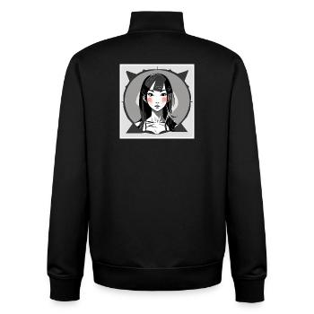 Errötendes Manga-Mädchen - Unisex Organic Zip Sweatshirt von Stanley/Stella - Schwarz - Hinten - AI Model Male 185 light (185cm)