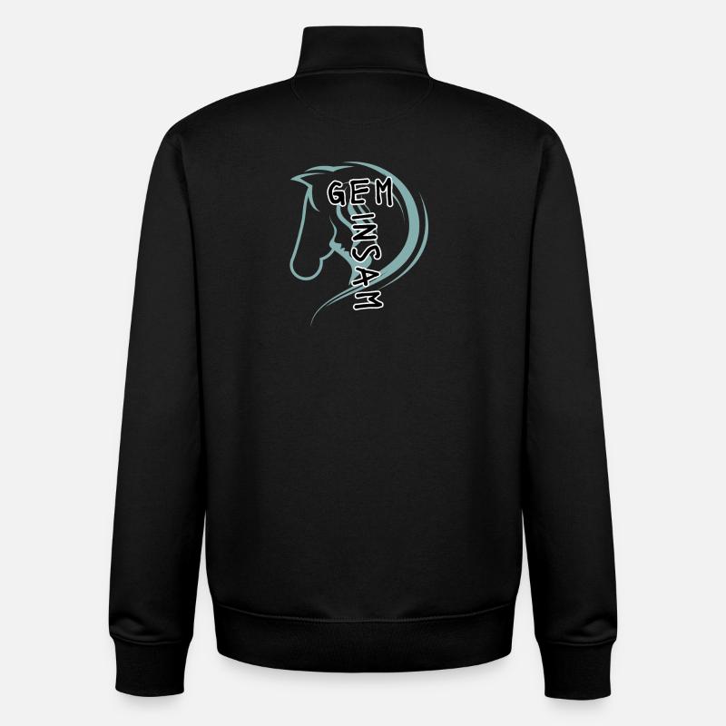 Pferdekopf mit Spruch Gemeinsam - Unisex Organic Zip Sweatshirt von Stanley/Stella - Schwarz