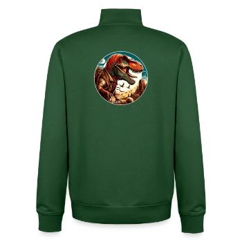 Dinosaure - Sweat zippé unisexe en coton bio Stanley/Stella - vert bouteille - Dos - AI Model Male 185 dark (185cm)